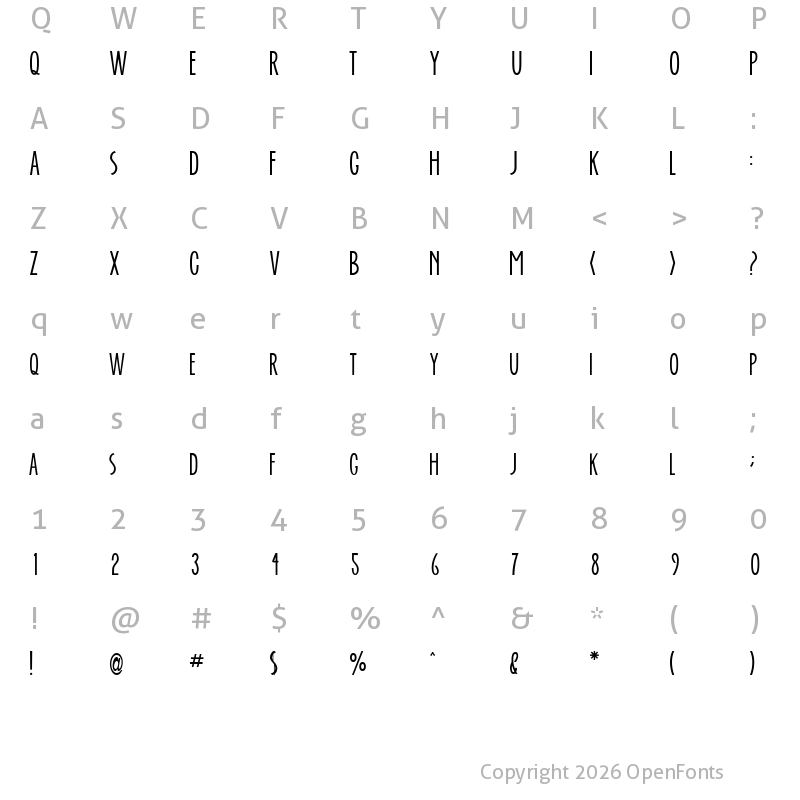 Character Map of Ever After Regular