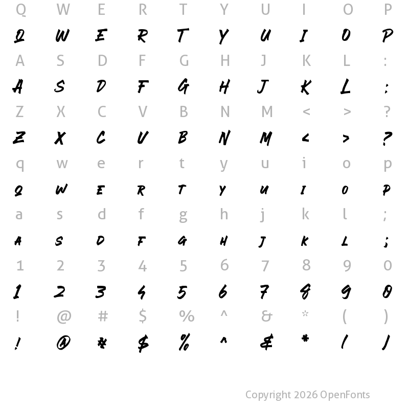 Character Map of EVER LOOSER UNTEXTURED Regular