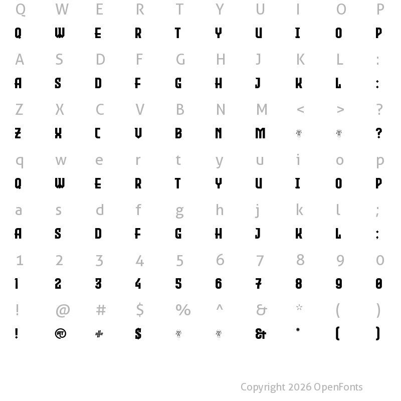 Character Map of Evil Empire Regular