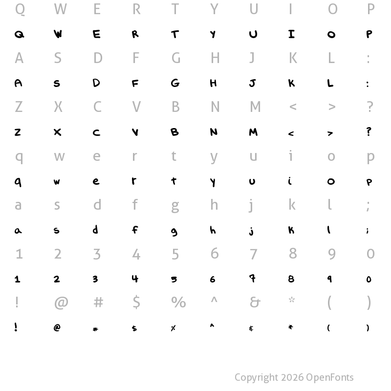 Character Map of EvilSporkGirl Regular