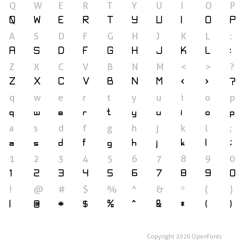 Character Map of Exninja Bold