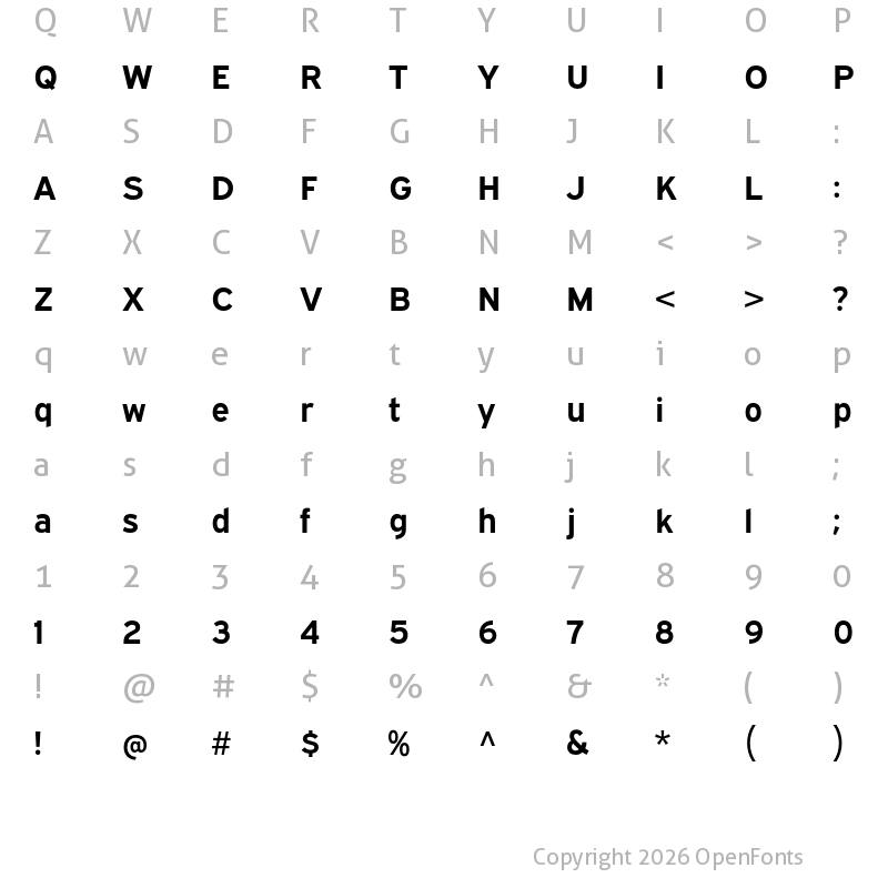 Character Map of Expressway Bold