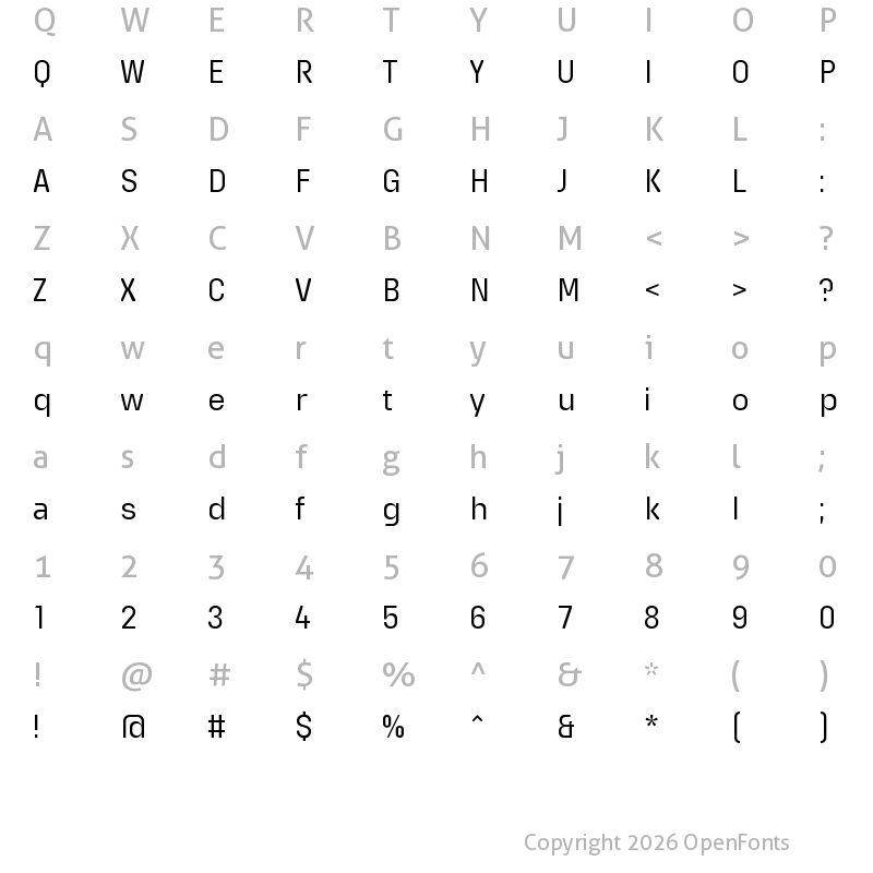 Character Map of Extatica Regular