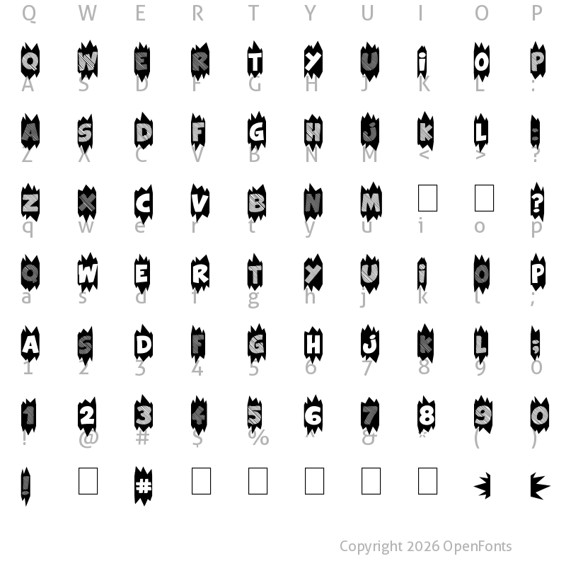 Character Map of Extra Sales Regular
