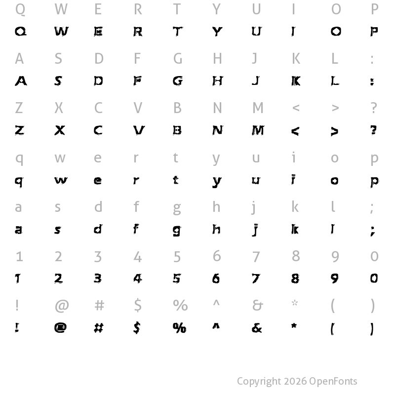 Character Map of Extraction BRK Regular