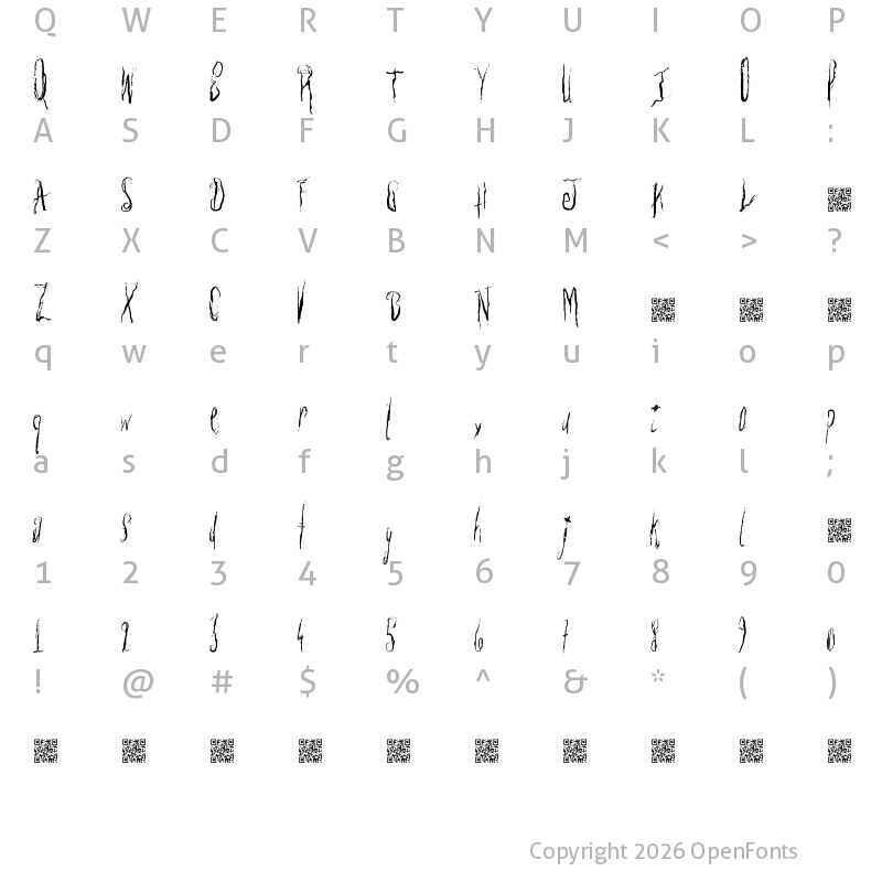 Character Map of ExtraReaper Regular