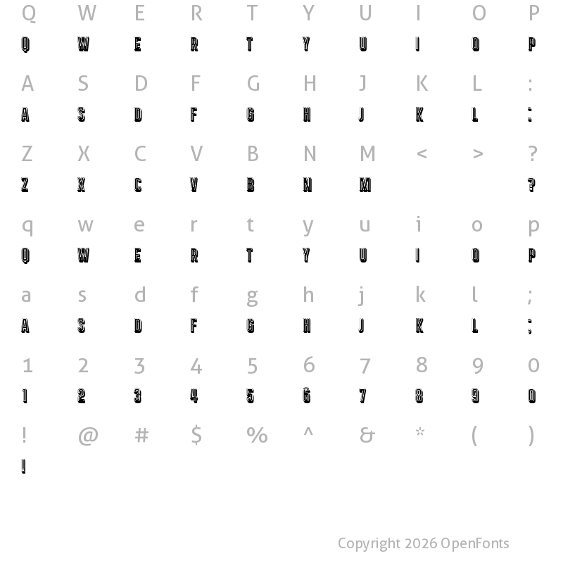 Character Map of Extreme Filled Regular