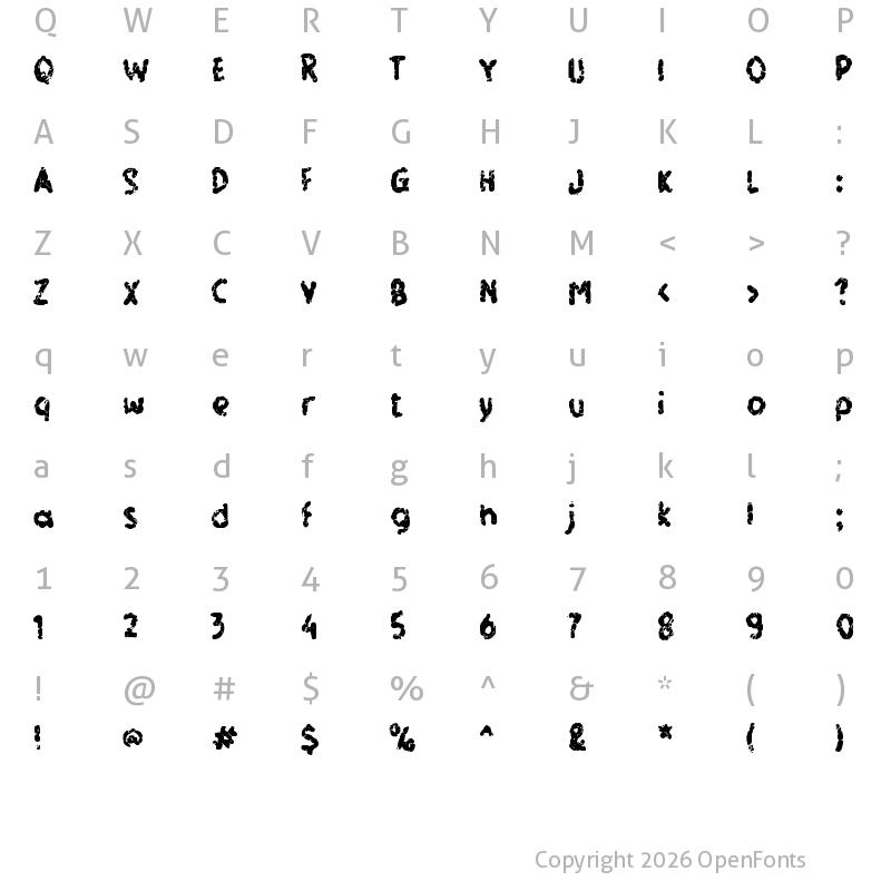 Character Map of f Fairy Stone Regular