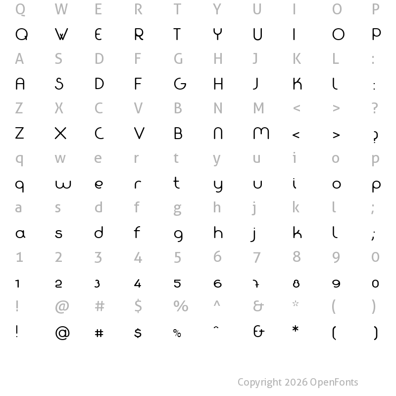 Character Map of Fabada Regular
