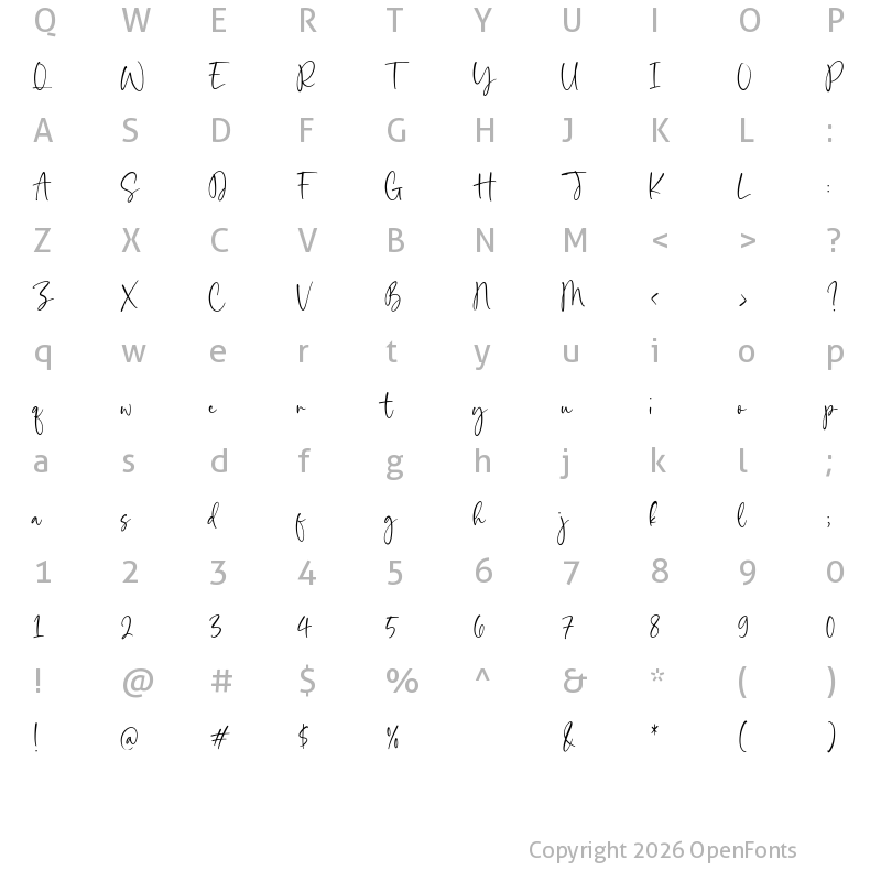 Character Map of Fabiola Thomson Regular