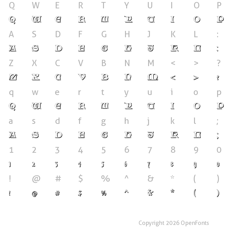 Character Map of Fabliaux Shadow