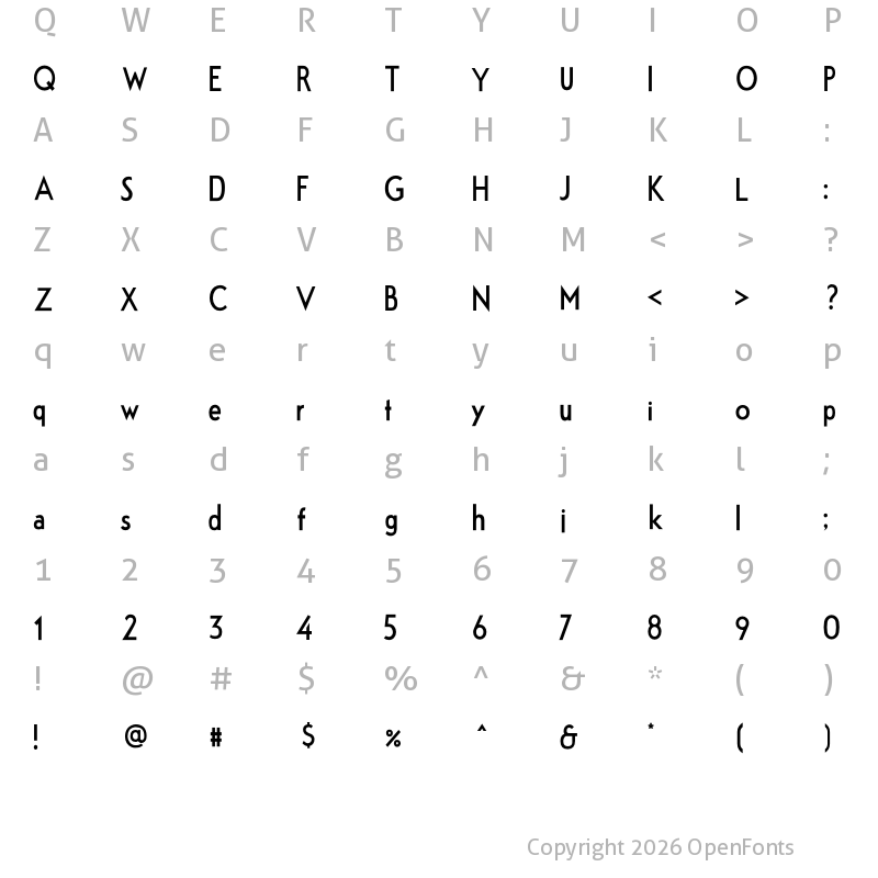 Character Map of FabrikCond Bold