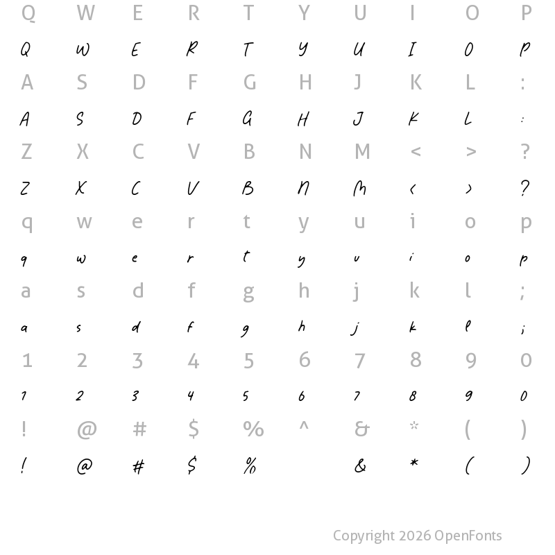 Character Map of Fabulous Sunday Regular