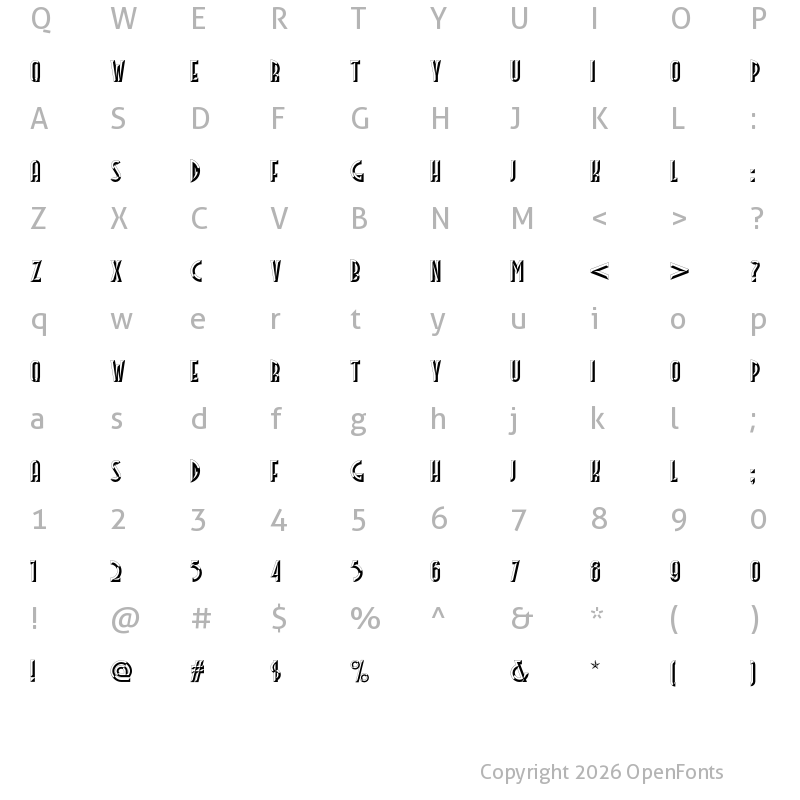 Character Map of Facets NF Regular
