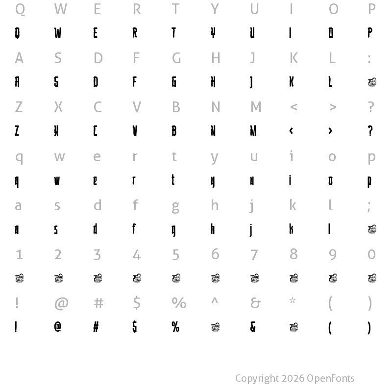 Character Map of FAGUMEH trial Regular