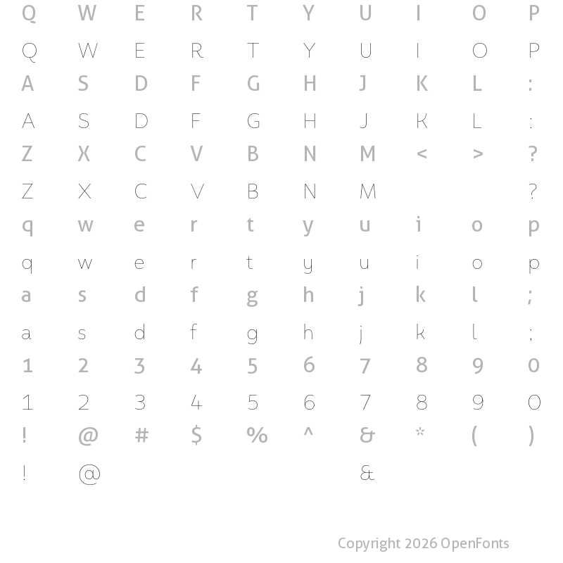 Character Map of Faible Test Thin