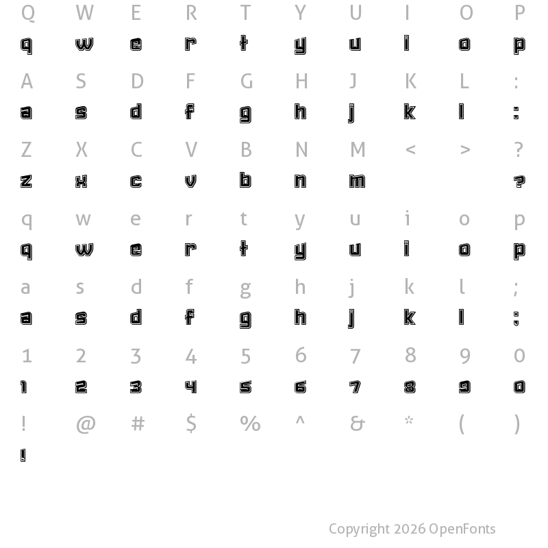 Character Map of Failed 3d Filled Regular