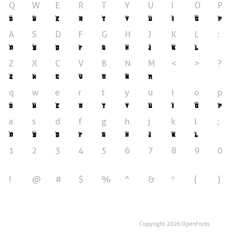 Character Map of Faint Regular