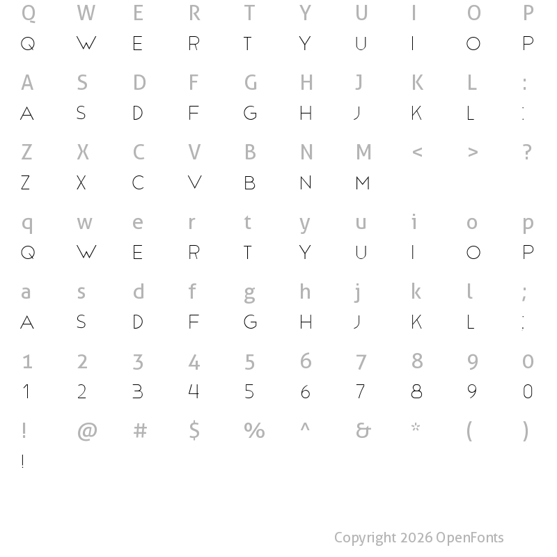 Character Map of Fair Belongings Regular