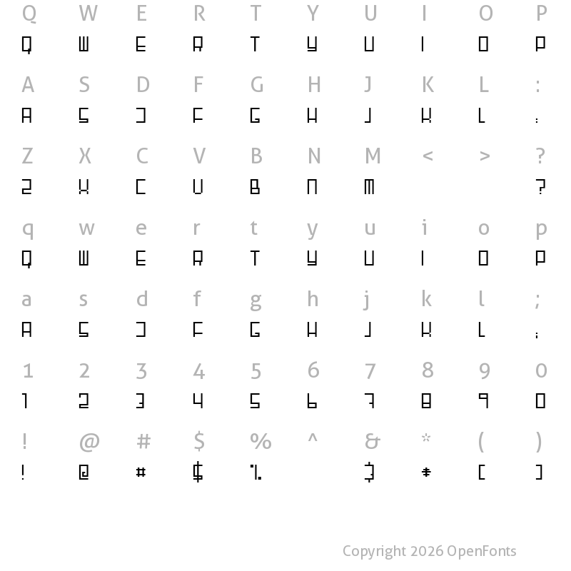Character Map of Fair N Square Regular