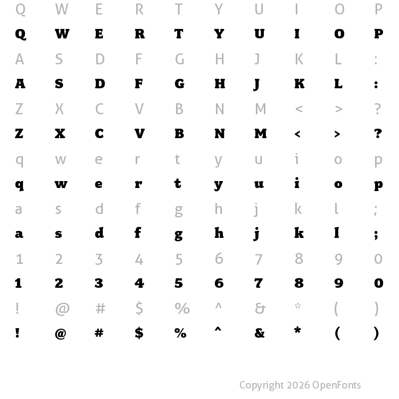 Character Map of Fairplex Wide OT Black
