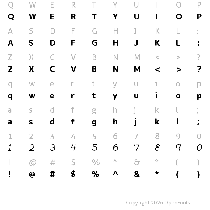 Character Map of FairyMuffinRoundPop Regular