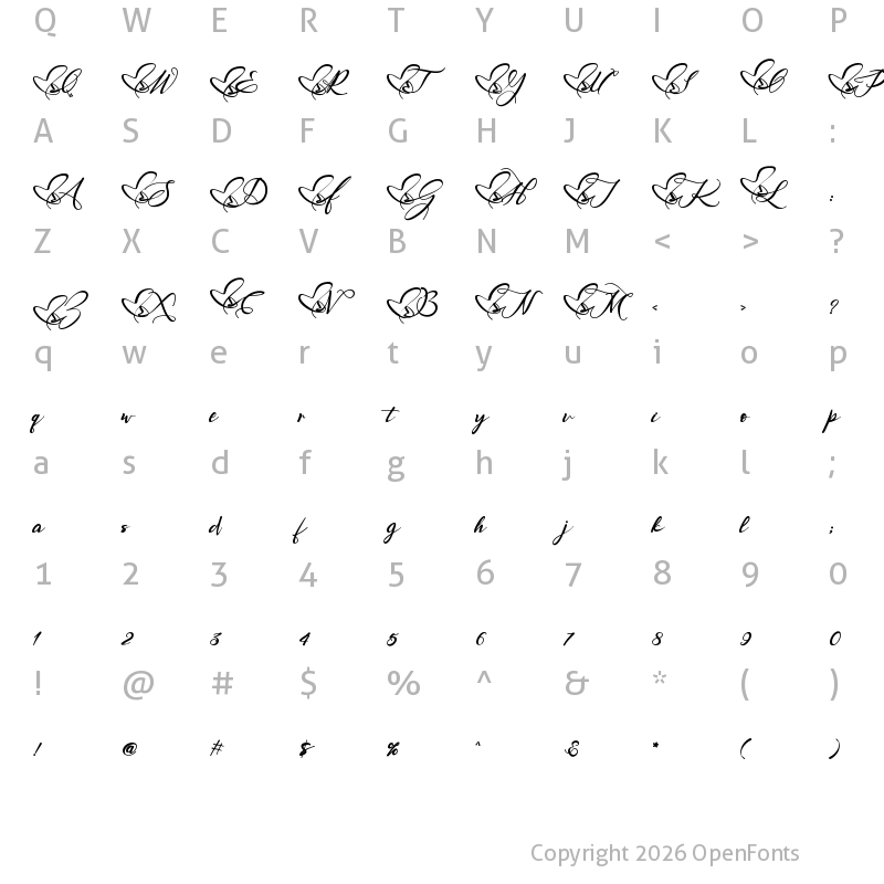 Character Map of Faithe Regular