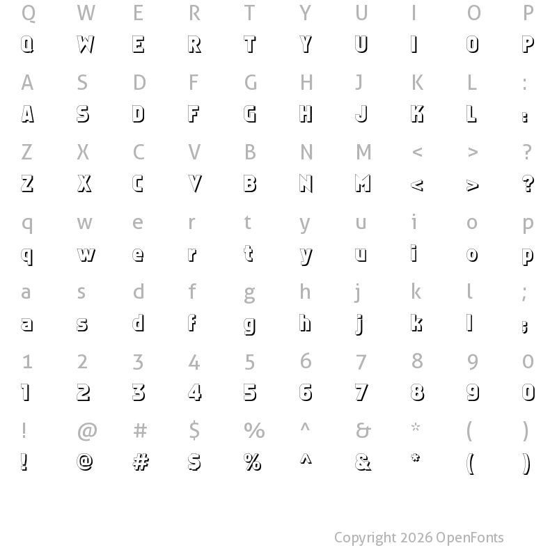 Character Map of Faktos Shadow Regular