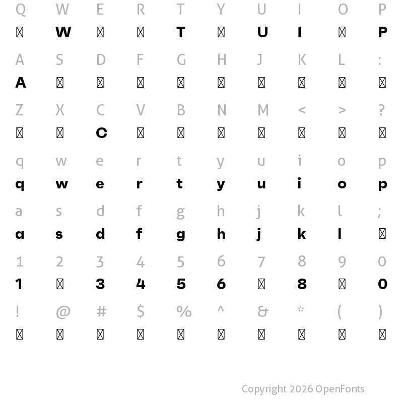 Character Map of FaktumTest-Bold ?