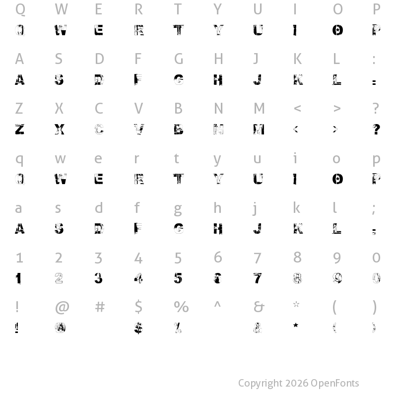 Character Map of Fallout Font Regular