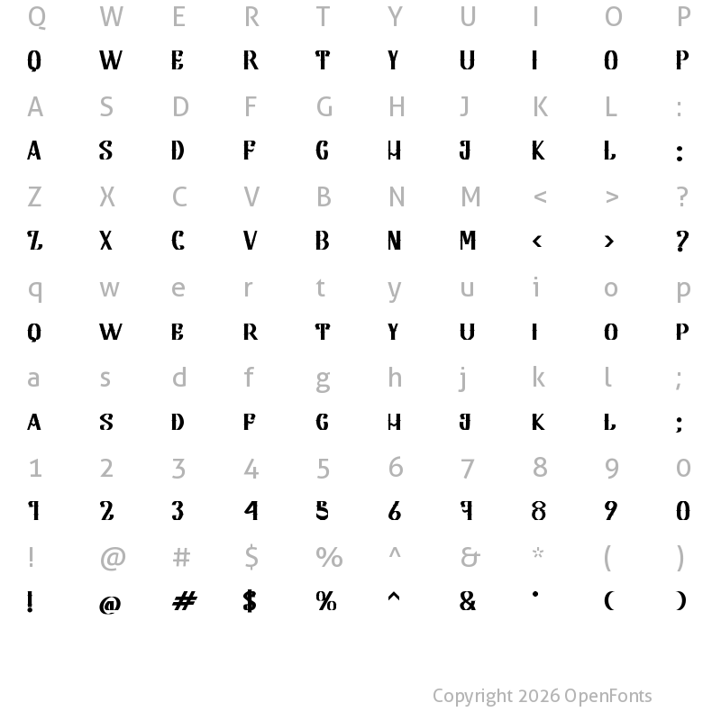 Character Map of Famblack Regular