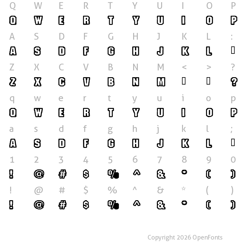 Character Map of Fanatika One Regular
