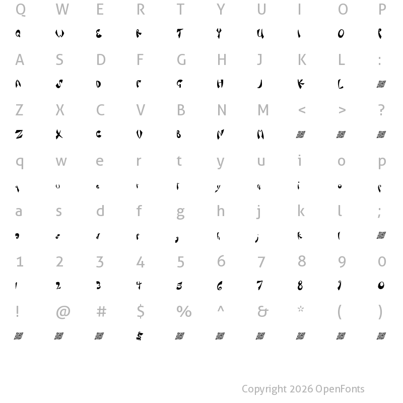 Character Map of FancySauce Regular