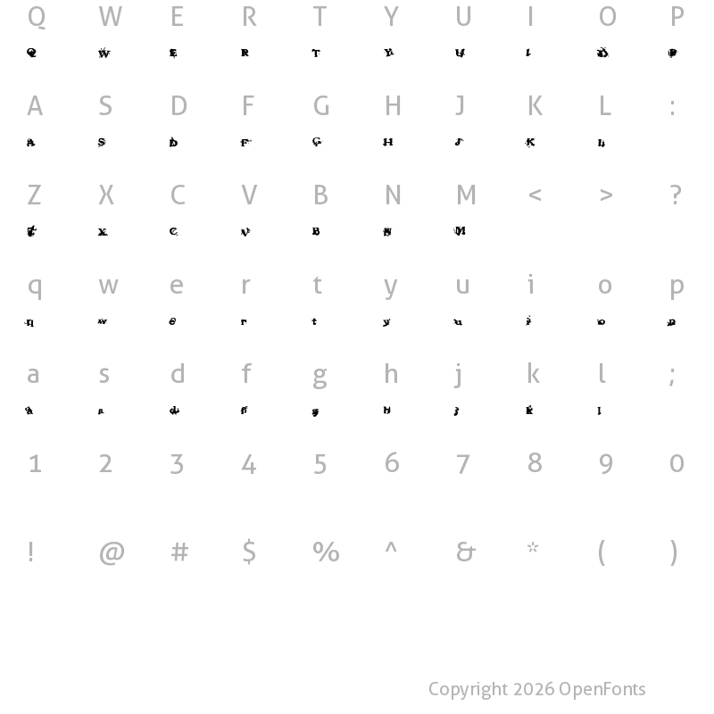 Character Map of FantasyMachine Regular