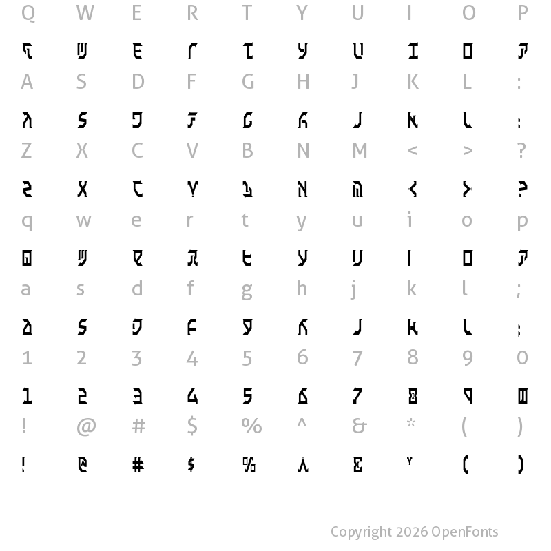 Character Map of Fantazian Condensed Condensed