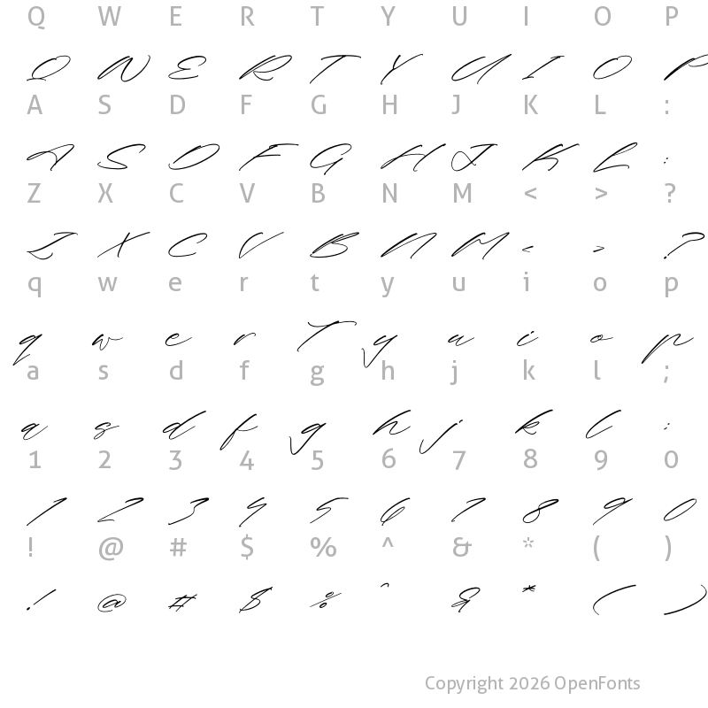 Character Map of Fanttasic Melody Regular