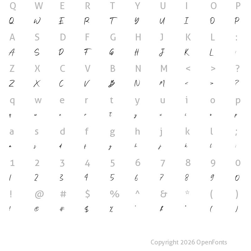 Character Map of Fany Alleya Regular