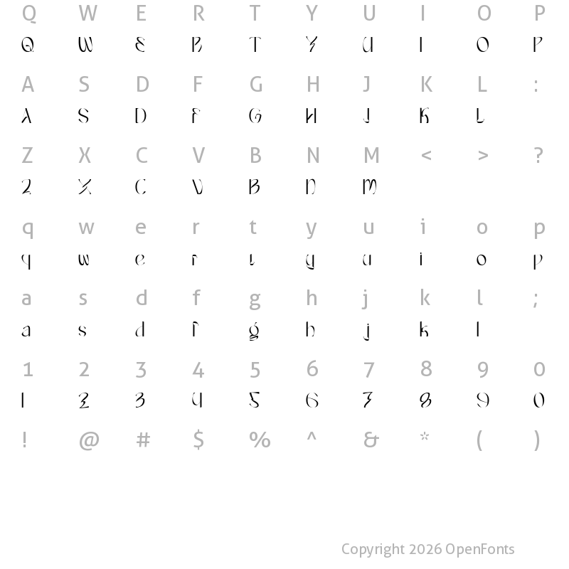 Character Map of Farench Regular