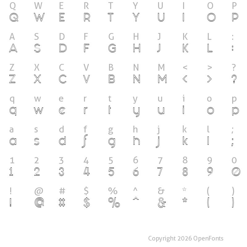 Character Map of Fashion Fetish Outline Outline