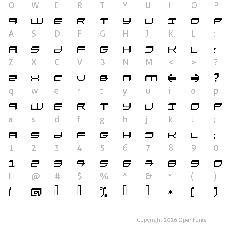 Character Map of Fasto Regular