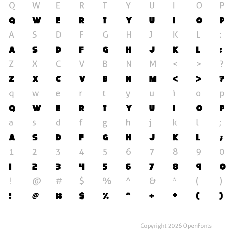 Character Map of Fatcat Regular