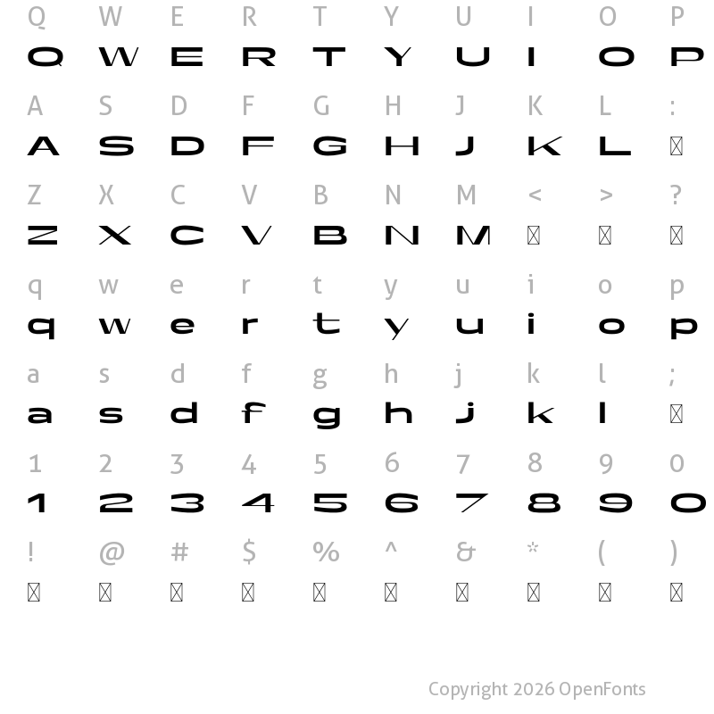 Character Map of Fathead FREE Regular