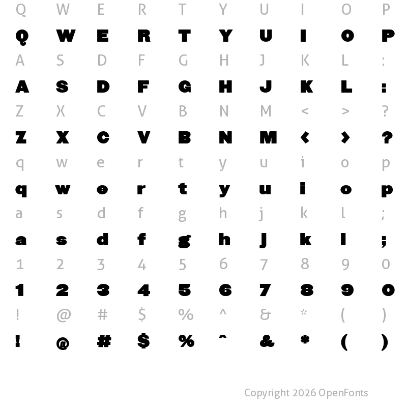 Character Map of FatSansRound Regular