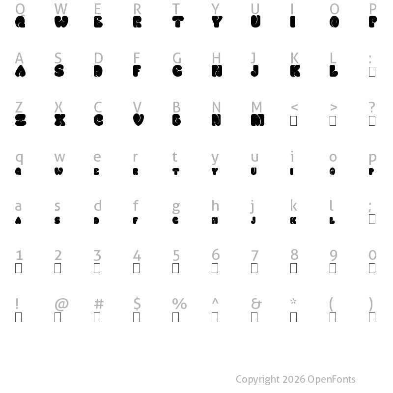 Character Map of FATSOcaps Regular