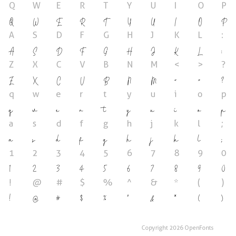 Character Map of Fattana Regular