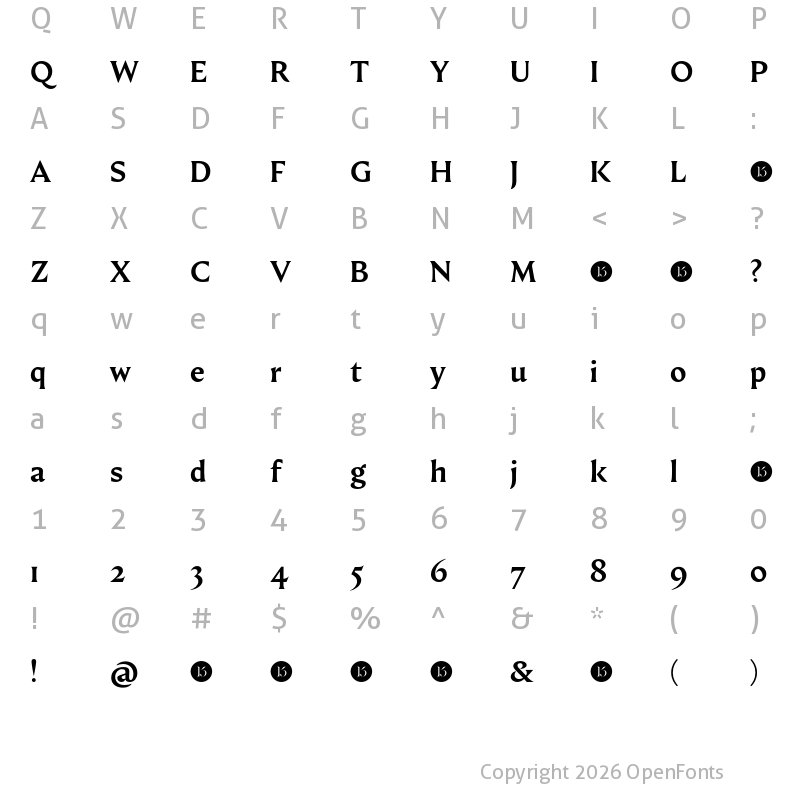 Character Map of Fautive Trial SemiBold