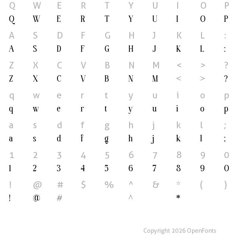 Character Map of Favorite Notification DEMO Regular