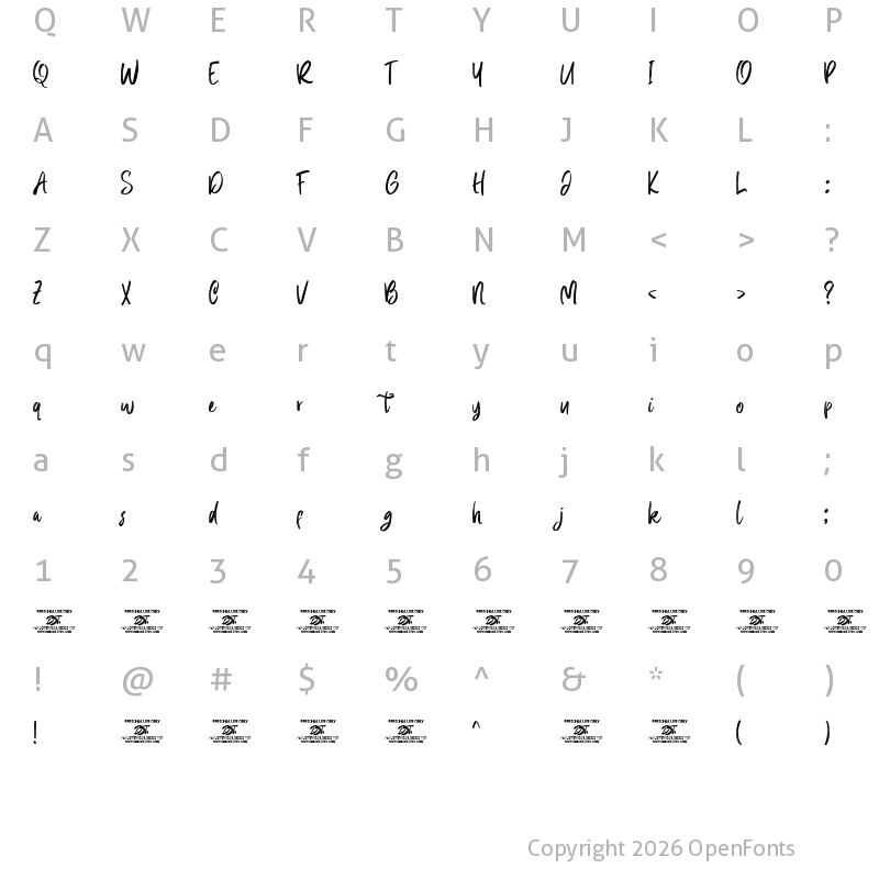 Character Map of Faxnes Regular