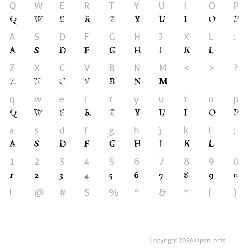 Character Map of FD Carimboh Medium