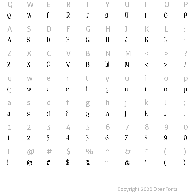 Character Map of Fd Parfume Regular